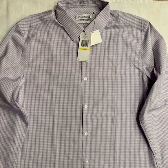 NWT Men's Calvin Klein Non-Iron Collar Dress Shirt - Picture 2 of 3